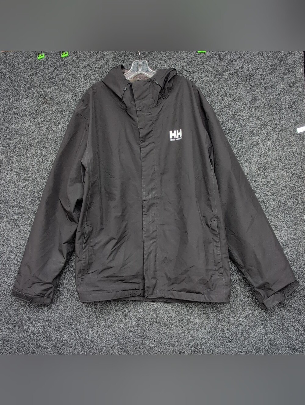 Helly Hansen Seven J Jacket Mens XXXL Black Rain Waterproof Tech Lined Gorp Hood
